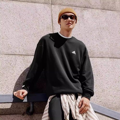 Adidas阿迪达斯卫衣男2026新款运动服休闲圆领上衣套头衫男JM9107
