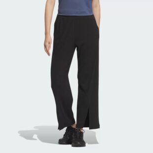 冰感速干长裤 adidas阿迪达斯女裤 透气开衩直筒裤 薄款 JJ3604 新款