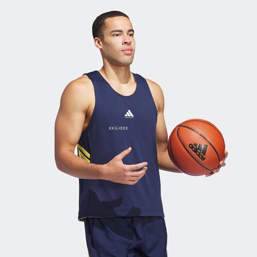 Adidas/阿迪达斯男子夏季篮球训练双面穿透气运动背心JN4707