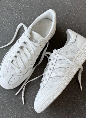 Adidas阿迪达斯Handball Spezial小香风白色菱纹格德训板鞋KJ0854