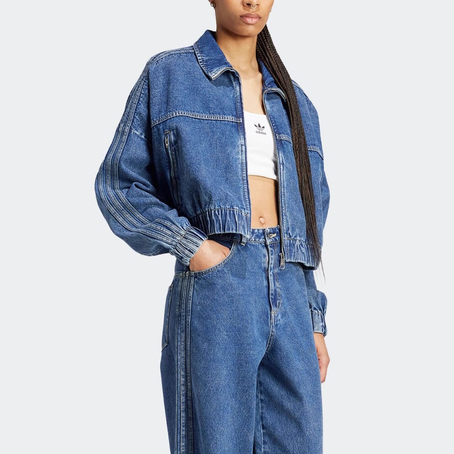 Adidas/阿迪达斯正品三叶草女士运动拉链休闲翻领外套IW5762,运动服/休闲服装,运动茄克/外套,淘宝优惠券,粉丝福利购,淘宝优惠卷