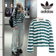 KF2323 女2026新款 阿迪达斯三叶草休闲舒适条纹运动长袖 POLO衫