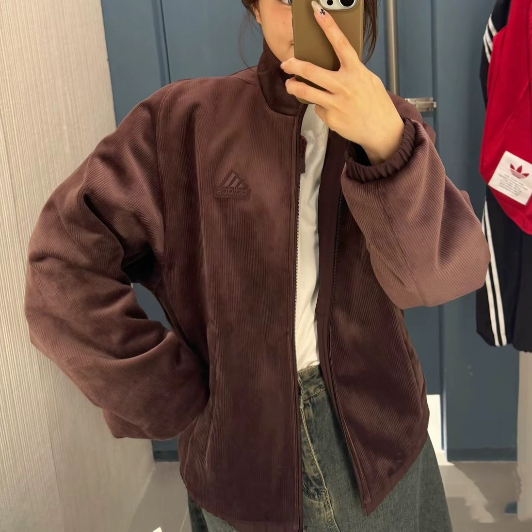 阿迪达斯男女外套2025冬款灯芯绒两面穿保暖运动夹克JI6655,运动服/休闲服装,运动茄克/外套,淘宝优惠券,粉丝福利购,淘宝优惠卷