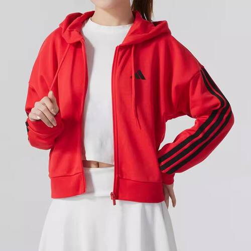 阿迪达斯外套女织连帽夹克