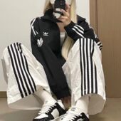 复古立领运动上衣夹克JL8396 新款 阿迪达斯三叶草外套男女春季 正品
