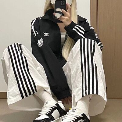 阿迪达斯三叶草复古立领外套男