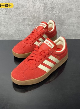 Adidas阿迪达斯VL COURT低帮板鞋男女同款红色休闲鞋正品KK3774