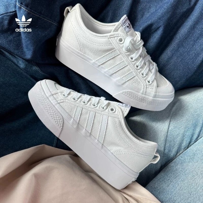 Adidas阿迪达斯低帮板鞋女鞋NIZZA休闲鞋经典运动鞋小白鞋FV5322,运动鞋new,板鞋,淘宝优惠券,粉丝福利购,淘宝优惠卷