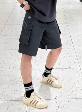 Adidas阿迪达斯三叶草男子夏季运动休闲宽松工装短裤五分裤KC1435