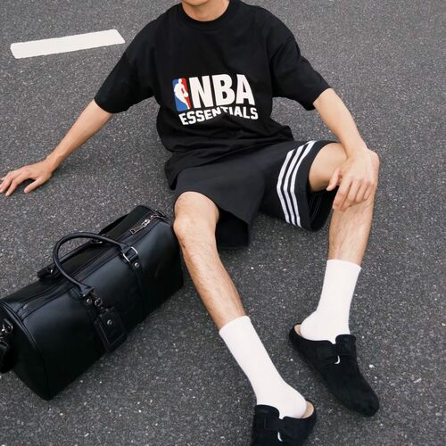 Adidas阿迪达斯三叶草短裤篮球运动风2026夏男子针织五分裤JC9941