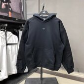 阿迪达斯三叶草男时尚 卫衣IW3485 连帽舒适百搭黑色运动织套头衫