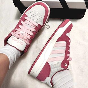 复古树莓粉色低帮休闲板鞋 Adidas 阿迪达斯女鞋 Neo KJ6983 ENTRAP