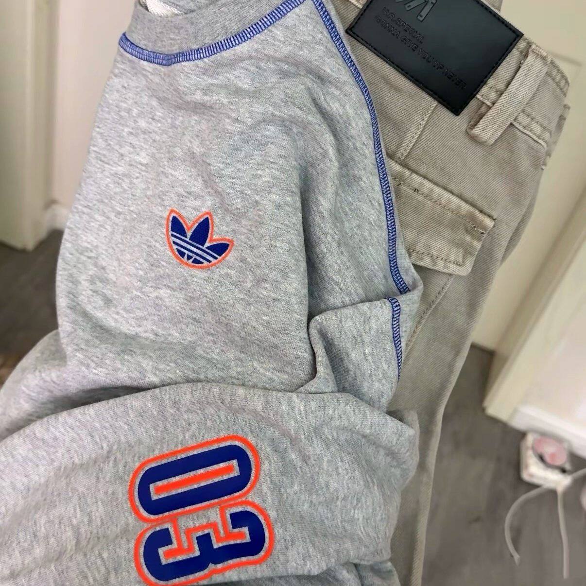 Adidas阿迪达斯卫衣大童三叶草新款宽松休闲运动套头衫正品JX5269