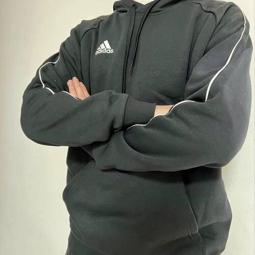 Adidas阿迪达斯正品2025冬季新款男子加绒足球运动连帽卫衣CE9068