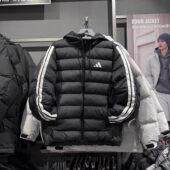 JM8355 户外防风保暖运动连帽外套正品 Adidas阿迪达斯棉服男装 冬季