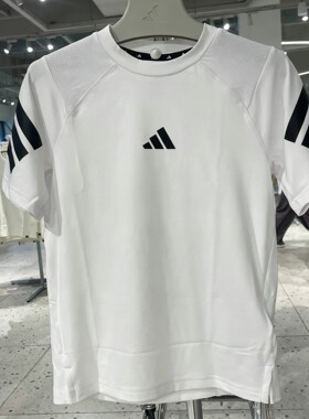 Adidas/阿迪达斯正品 2026新款儿童夏季条纹短袖运动T恤 GN5745
