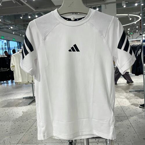 Adidas/阿迪达斯正品 2026新款儿童夏季条纹短袖运动T恤 GN5745