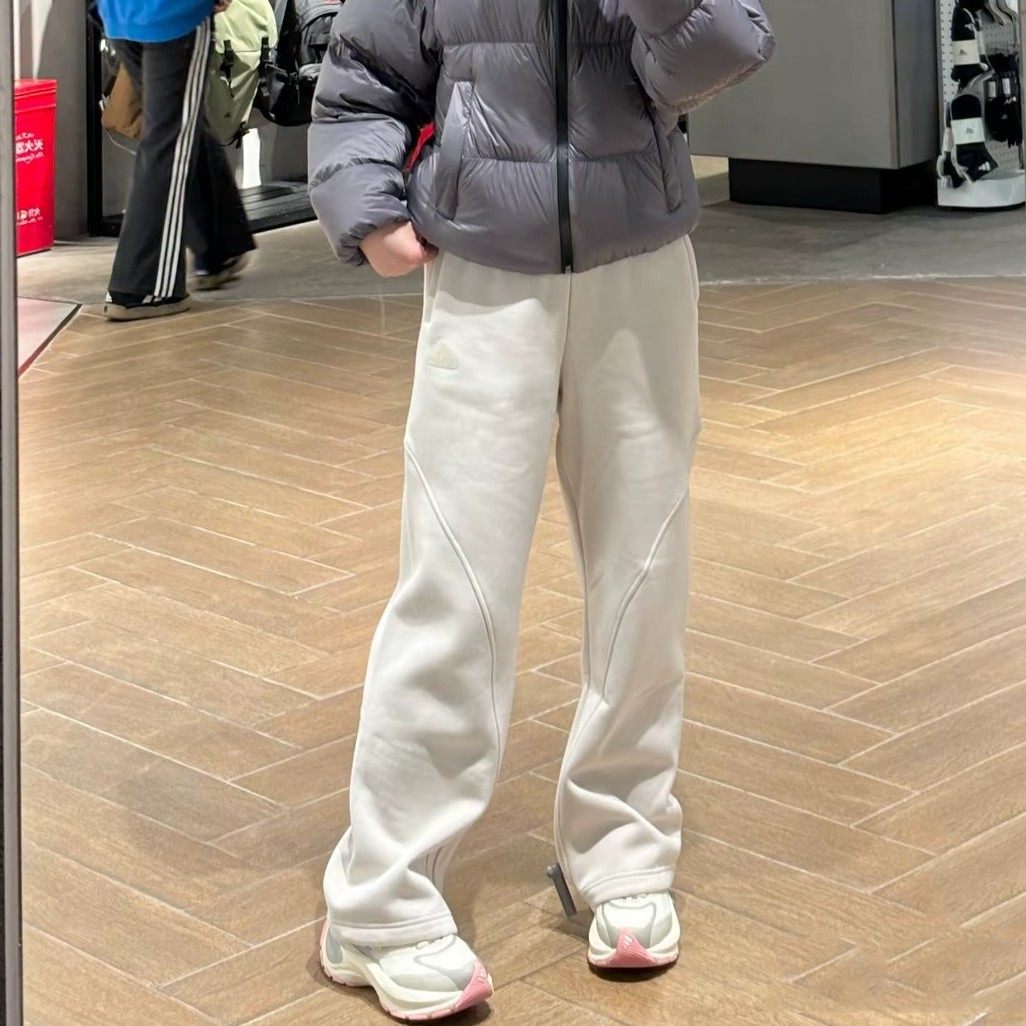 阿迪达斯加绒直筒裤女裤2025新款加厚阔腿宽松运动休闲裤JJ3570,运动服/休闲服装,运动长裤,淘宝优惠券,粉丝福利购,淘宝优惠卷