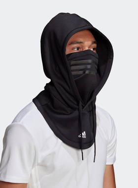Adidas阿迪达斯 男女保暖连帽面罩彭于晏同款骑行反光围脖 H08835