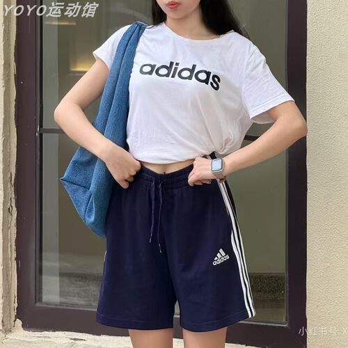 阿迪达斯男女百搭透气运动五分裤