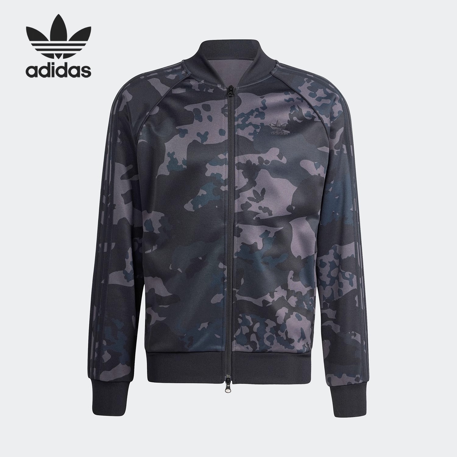 阿迪达斯男修身运动夹克外套正品