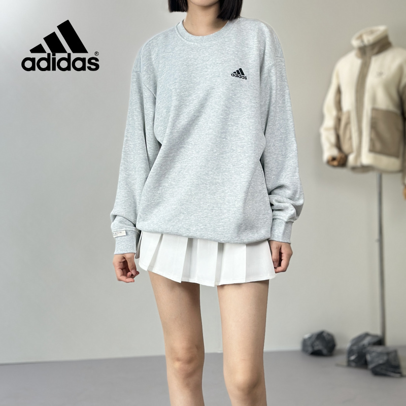 阿迪达斯男女百搭圆领休闲套头衫