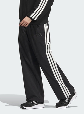 阿迪达斯2026春男子梭织长裤拒水防泼可调节宽松休闲直筒裤JL6082