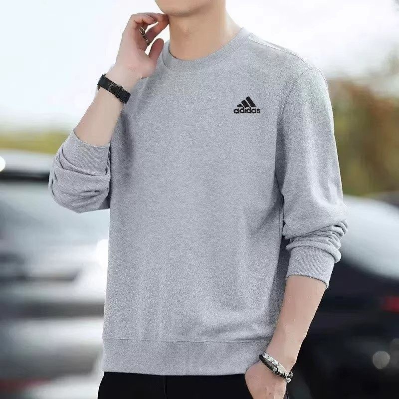 阿迪达斯卫衣男装新款篮球上衣男士打底衫宽松纯棉套头衫JG8493
