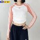 IY0781 三条纹休闲运动上衣 阿迪达斯三叶草长袖 T恤女针织透气经典