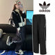 正品 黑色长裤 JN3790 梭织直筒宽松阔腿裤 阿迪达斯三叶草男女运动裤