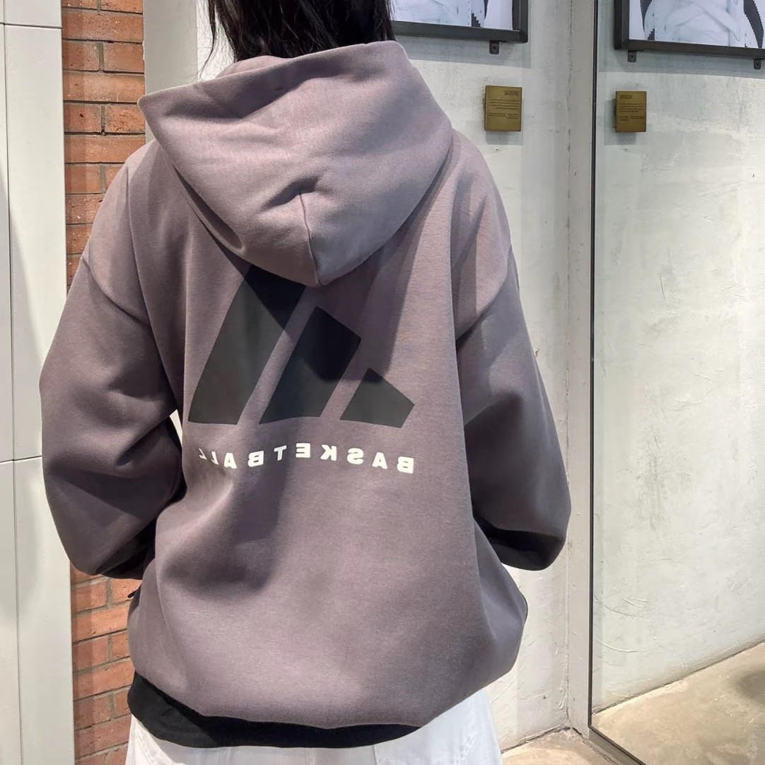 Adidas/阿迪达斯正品2025冬季新款男女篮球连帽套头衫卫衣JL6873