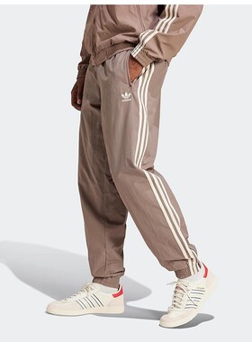 adidas阿迪达斯三叶草男裤2026新款三条纹刺绣梭织束脚长裤JP1024