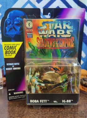 kenner星球大战带漫画波巴菲特vsIG88可动人偶手办模型公仔玩具