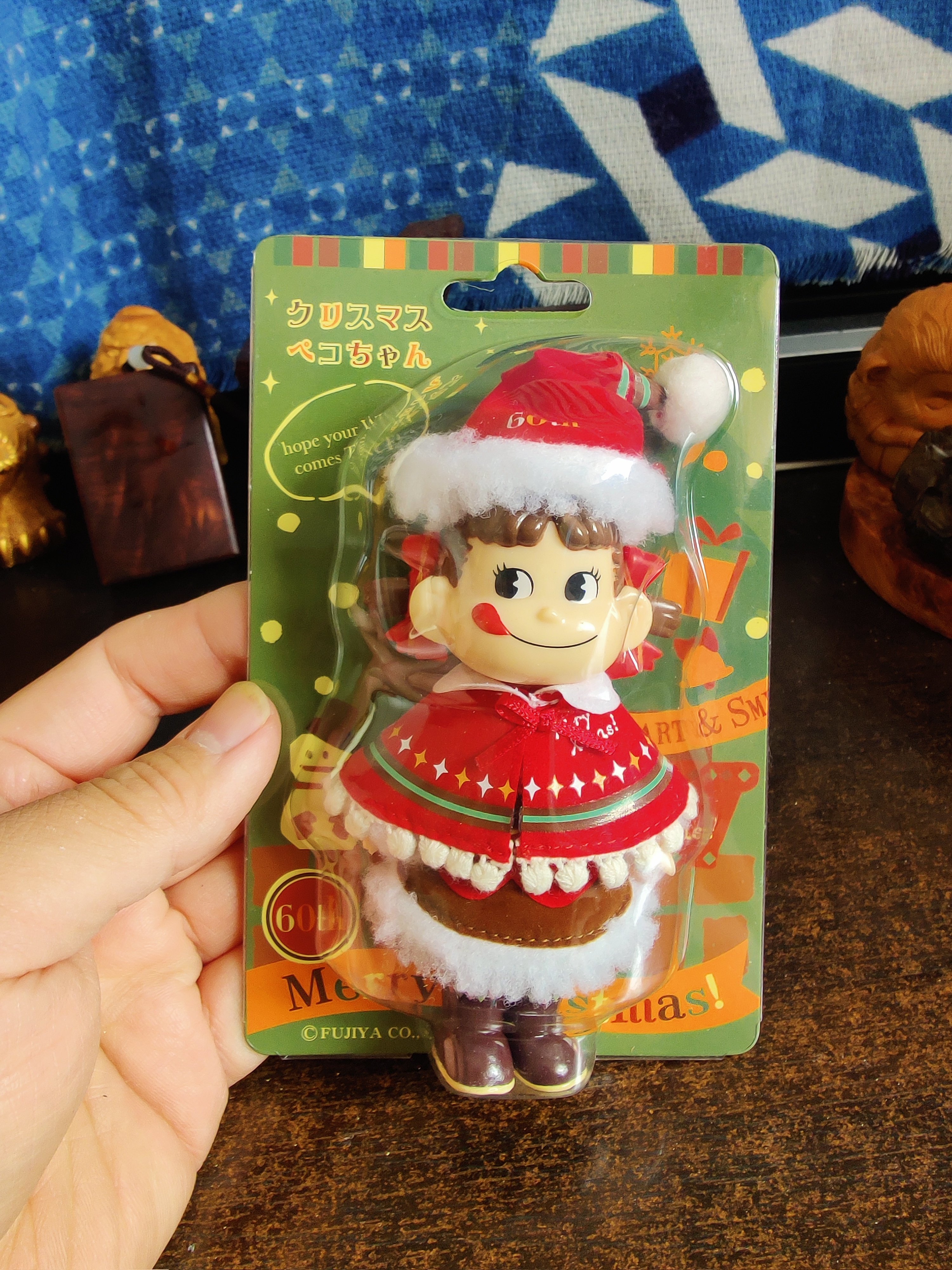 日版不二家牛奶妹peko2009圣诞装吊卡手办模型公仔摆件景品玩具