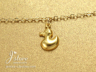 925银镀金链【童趣小鸭子】吊坠 许愿手链 美国 Dogeared 正品