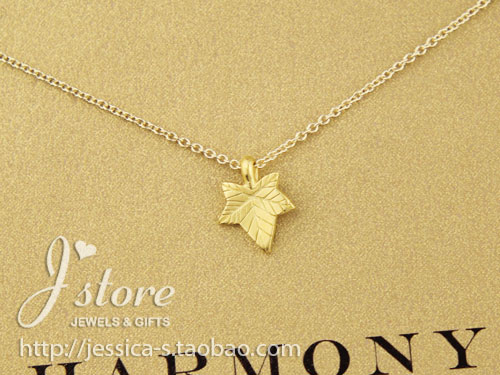 dogeared美国银镀金枫叶锁骨链