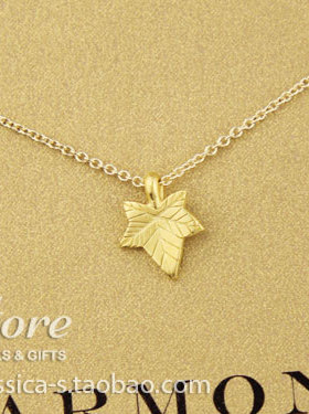 dogeared美国银镀金枫叶锁骨链