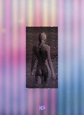 TLP镂空车贴 裸身人物背影线条蒸汽波波纹立体3D效果防水贴纸