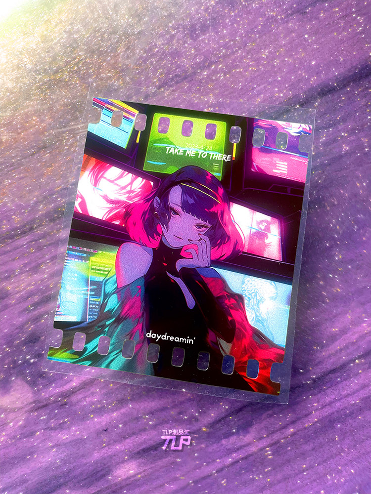 tlp反光车贴 白日梦系列 赛博朋克美人美少女 胶片风原创防水贴纸