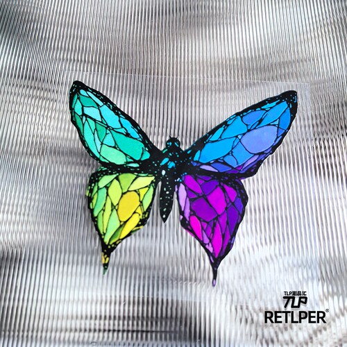 RETLPER镂空贴 原创 蝴蝶 彩绘翅膀 宁静美好 平面汽摩防水贴纸