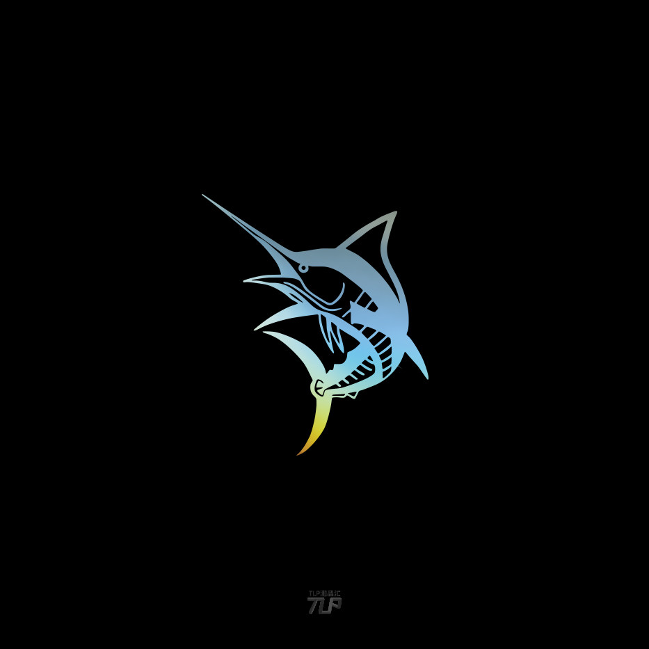 tlp镂空车贴 剑鱼剑旗鱼钓鱼笔记本行李箱摩托车鱼箱装饰贴纸