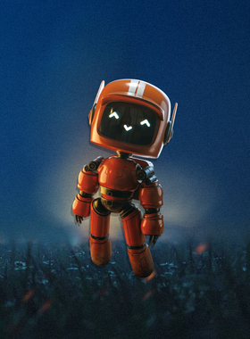 TLP反光贴纸 爱死机橙色小机器人Love Death&Robots 美剧平面贴纸