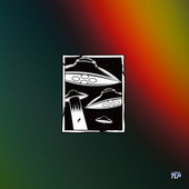 TLP反光车贴 飞碟外星人侵略科幻漫画黑白贴纸行李箱遮划痕装 饰贴