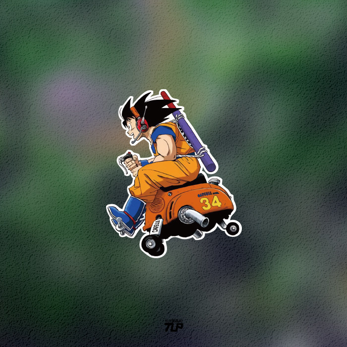 tlp反光车贴 七龙珠孙悟空赛亚人筋斗云飞行器复古漫画封面防水贴