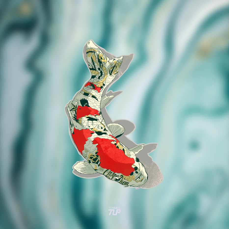 tlp反光车贴锦鲤鲤鱼纹身无痕