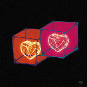 TLP反光车贴 心形灯丝爱心桃心立方体平面防水贴纸 心情切片系列