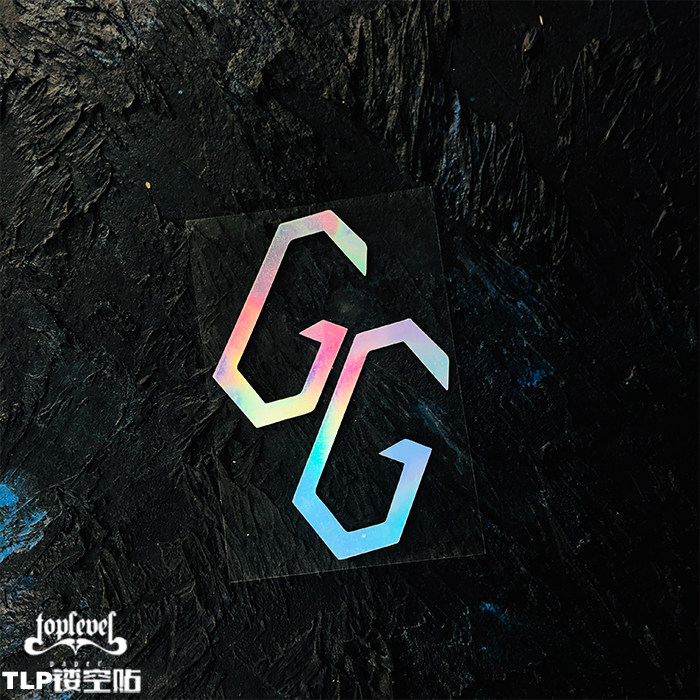 tlp镂空车贴 gg认输吧good game游戏结束英文艺术字标志防水贴纸