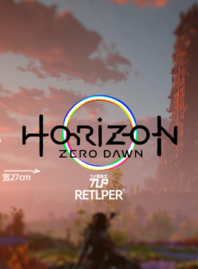 RETLPER镂空车贴 光圈地平线Horizon组合贴 汽摩后风挡防水贴纸