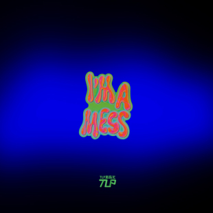 TLP反光车贴 我一团糟 mess英文艺术字糖果色 复古平面防水贴纸