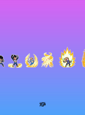 TLP反光车贴 七龙珠贝吉塔Vegeta超级赛亚人变身动漫像素版贴纸